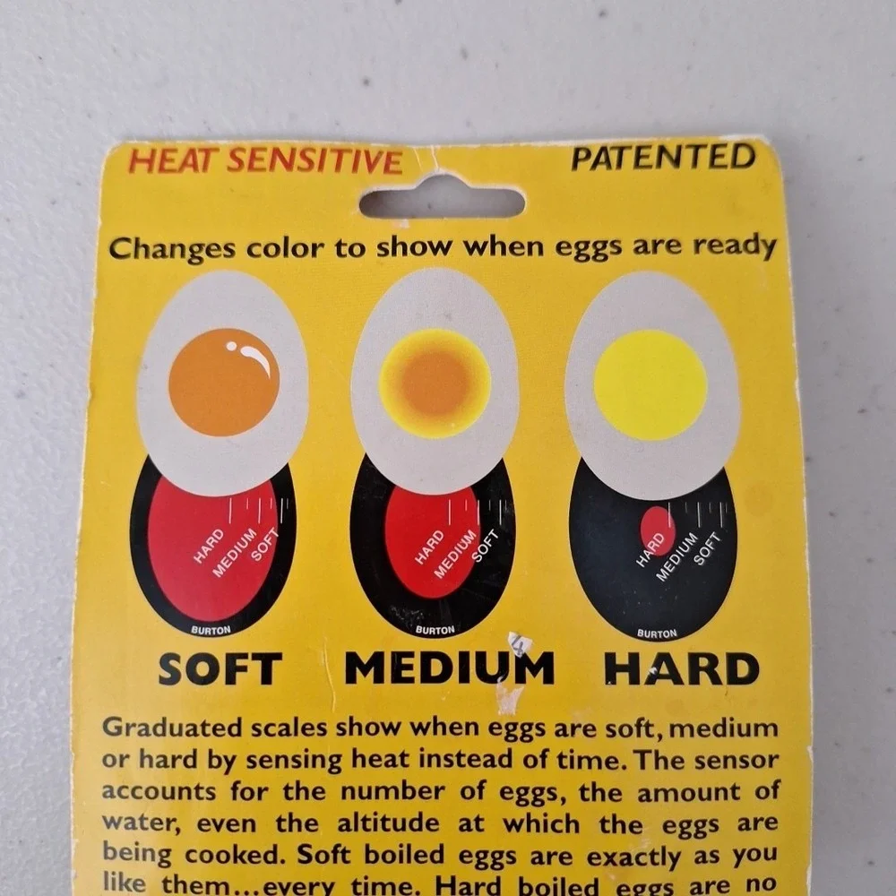 Burton Egg-Perfect Color Changing Egg Timer NEW Sealed Cooking Timer Kitchen